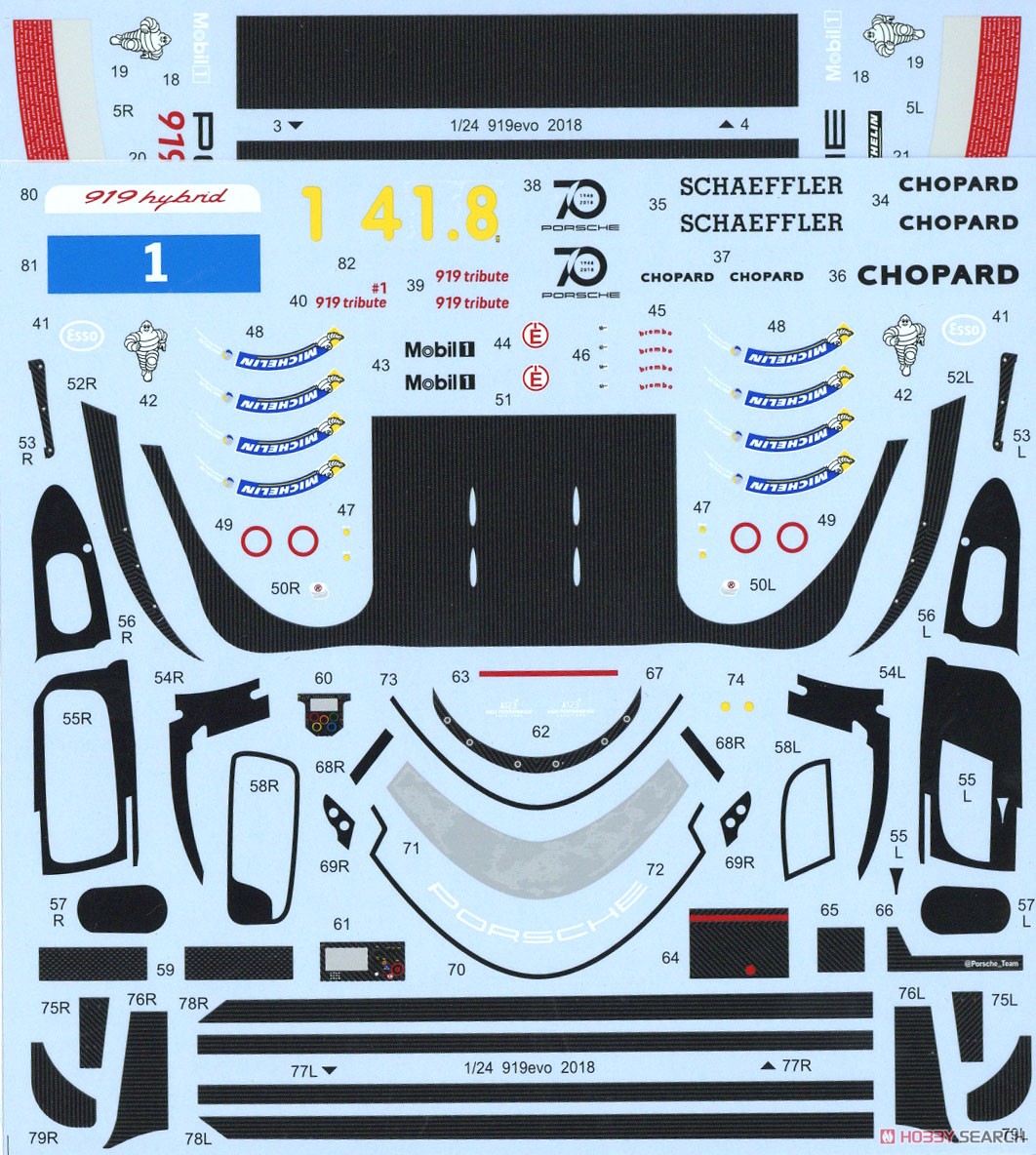 919 hybrid Evo Spa-Francorchamps 2018 (レジン・メタルキット) 中身2