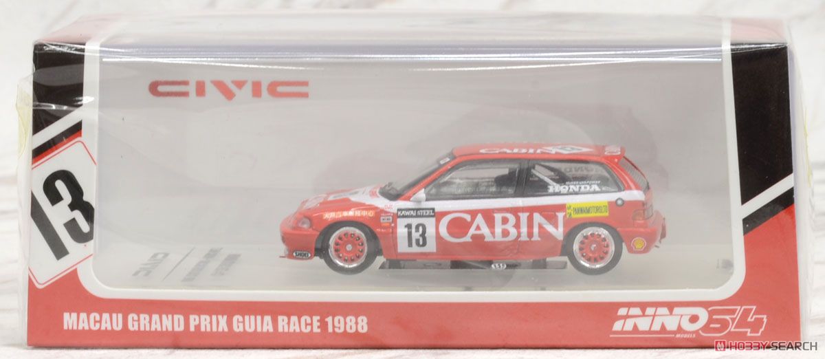 Honda Civic EF3 Gr.A #13 `CABIN` Macau GP Gear Race 1988 (Diecast Car) Package1