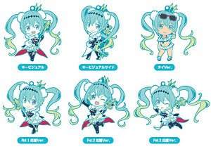 Racing Miku 2018 Ver. Nendoroid Plus Collectible Rubber Keychains (Set of 6) (Anime Toy)