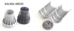F-15 C/D/E/K P&W Exhaust Nozzle&AfterBurner Set (Closed) (for Hasegawa) (Plastic model)