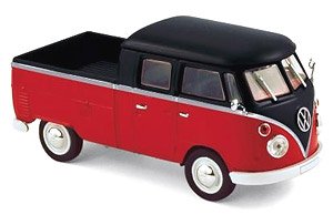 VW T1 ダブルキャビン 1961 レッド/ブラック (ミニカー)