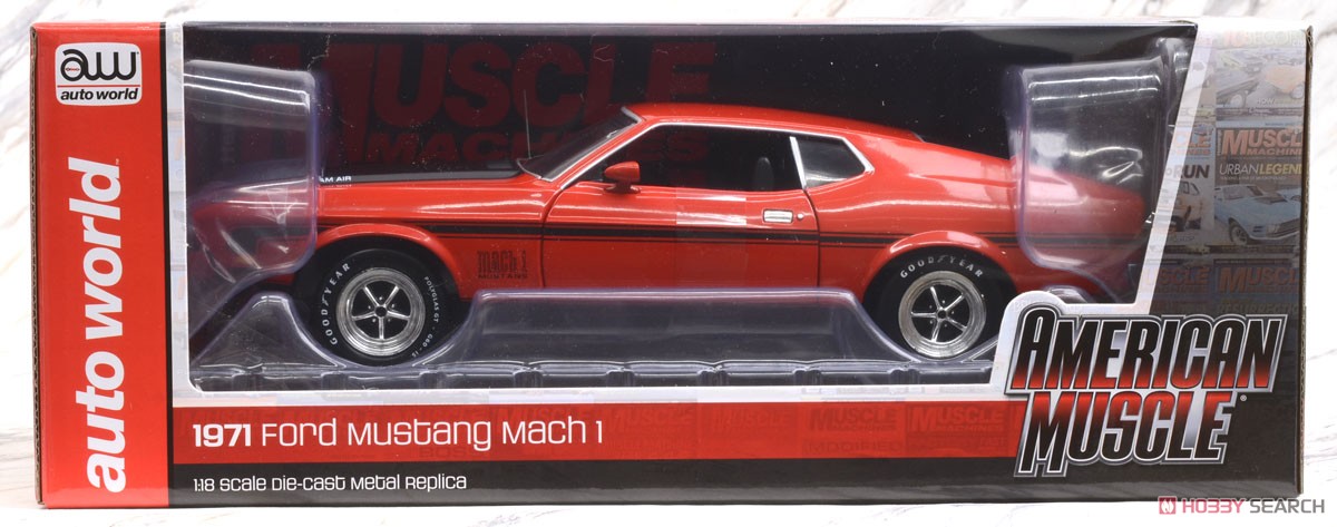 1971 Ford Mustang Mach 1 (Hemmings Motor News) Code 3 Bright Red (Diecast Car) Package1