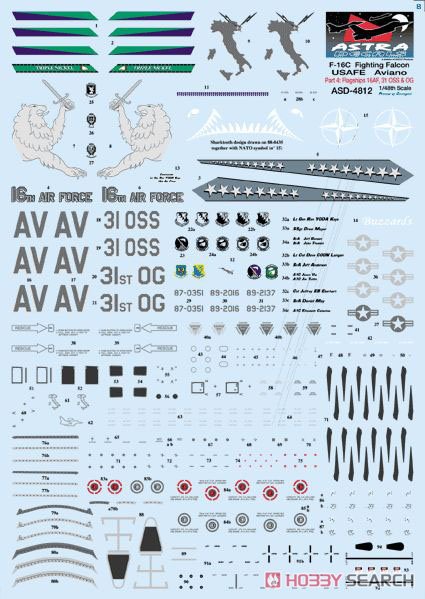 アメリカ空軍 F-16C アヴィアーノ空軍基地 Part.4 (デカール) 商品画像1