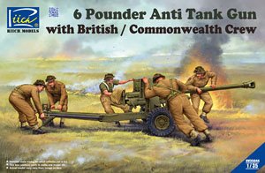 6 Pounder Anti Tank Gun with British/Commonwealth Crew (Plastic model)