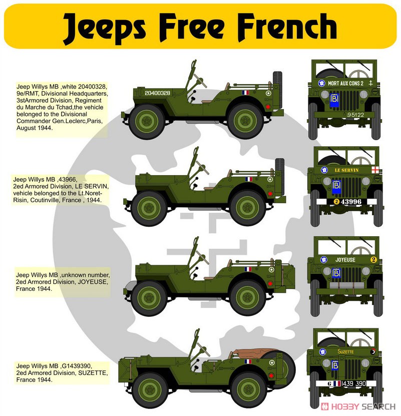 Willys Jeep MB/Ford GPW Jeeps Free French (Decal) Other picture1