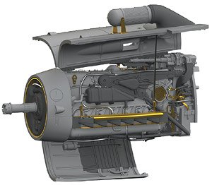 Bf109G-6/U4 エンジン (タミヤ用) (プラモデル)
