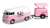 Volkawagen Type2 (T1) Delivery Van and Refrigeration Trailer (White/Pink) (Diecast Car) Item picture1