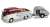 Volkawagen Type2 (T1) Surf Pickup and Tear Drop Trailer (Red/Cream) (Diecast Car) Item picture1
