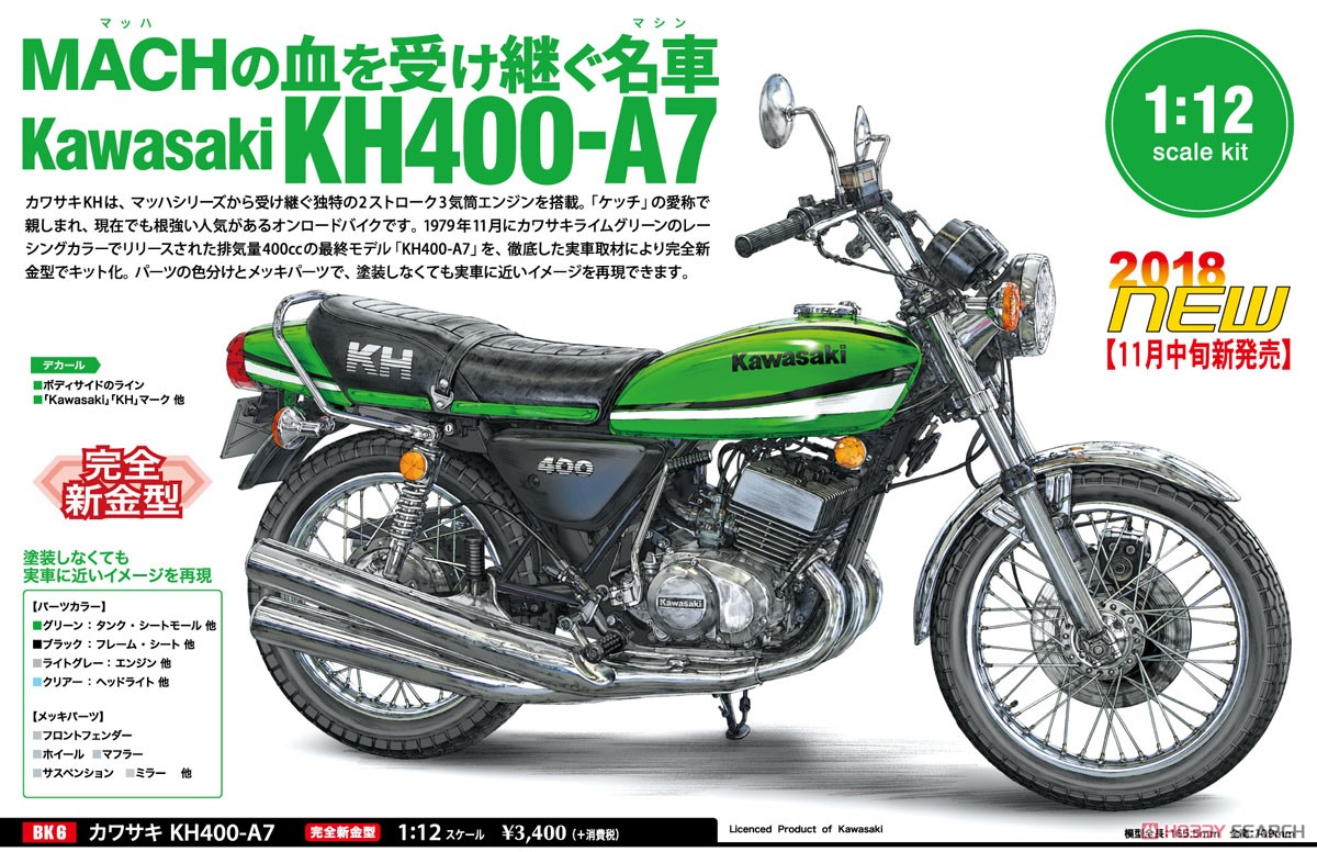 カワサキ KH400-A7 (プラモデル) その他の画像2