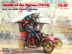 Taxi Car w/French Infantry Battle of the Marne 1914 (Plastic model)
