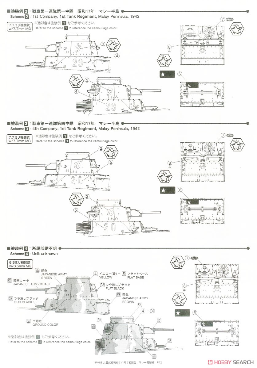 帝国陸軍 九五式軽戦車[ハ号] 前期型 `マレー電撃戦` (プラモデル) 塗装3