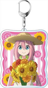 Yurucamp Big Key Ring Nadeshiko Kagamihara Sunflower Ver. (Anime Toy)