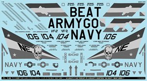 アメリカ海軍 F-14D トムキャット VF-2 バウンティ・ハンターズ 「GO NAVY! BEAT ARMY!」 (デカール)