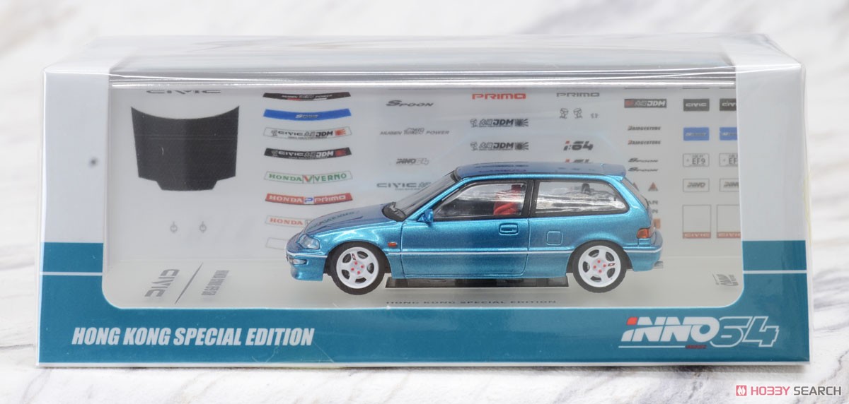 Honda Civic EF9 SiR 1990 Metallic Green (Diecast Car) Package1