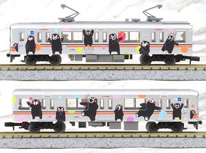 The Railway Collection Kumamoto Electric Railway Type 01 (Kumamon Wrapping/Silver) (2-Car Set) (Model Train)