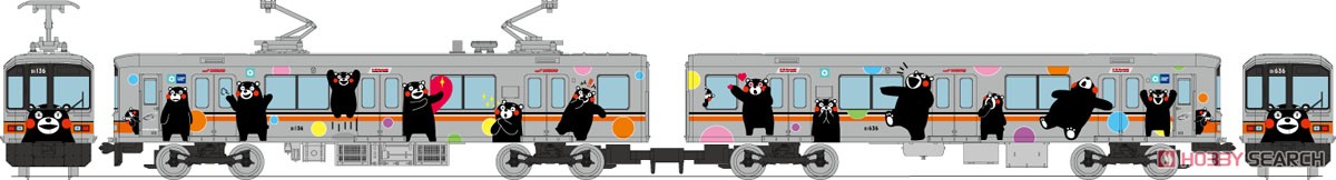 鉄道コレクション 熊本電気鉄道 01形 (くまモンラッピング・シルバー) (2両セット) (鉄道模型) その他の画像1