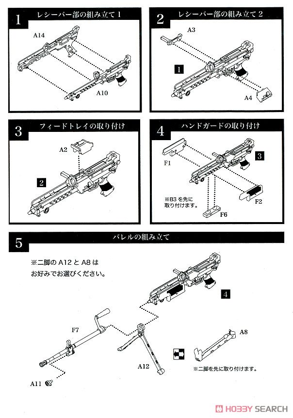1/12 Little Armory (LA046) 5.56mm機関銃 (プラモデル) 設計図1