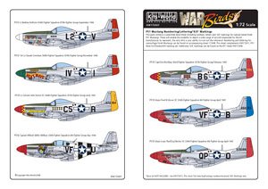 WW.II P-51 マスタング 汎用レター&ナンバーデカール (無塗装銀機体用)