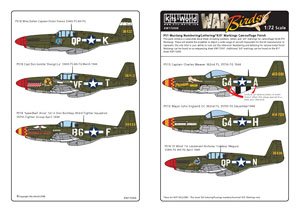 WW.II P-51 マスタング 汎用レター&ナンバーデカール (迷彩塗装機体用)