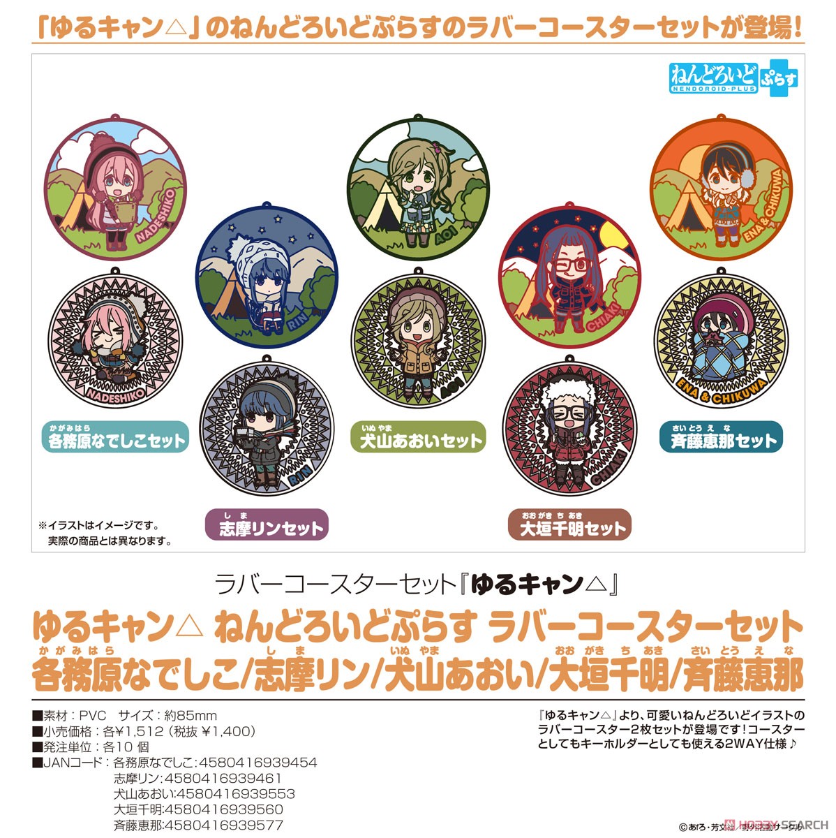 Yurucamp Nendoroid Plus: Rubber Coaster Set Nadeshiko Kagamihara (Anime Toy) Other picture2