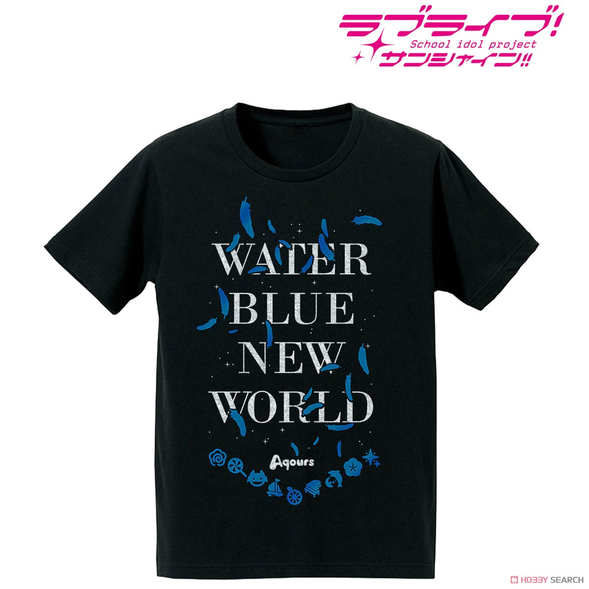 Love Live! Sunshine!! Foil Print T-Shirt (Water Blue New World) Mens S (Anime Toy) Item picture1