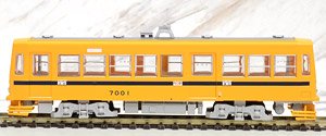 16番(HO) 都電荒川線 7000系 非冷房車 黄色7001 ディスプレイモデル (鉄道模型)