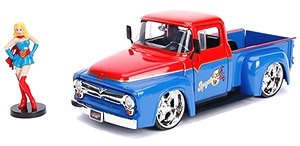 Hollywood Ride / Bombshells `56 Ford F-100 & Supergirl (Diecast Car)