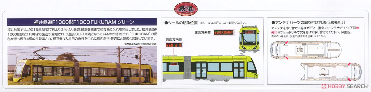 鉄道コレクション 福井鉄道 F1000形 F1003 FUKURAM グリーン (鉄道模型) 解説1