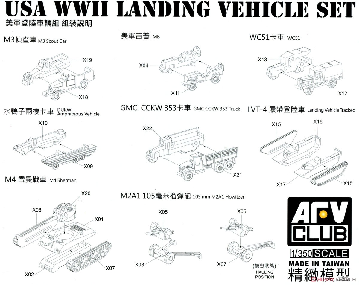 米軍揚陸車輌セット (WW2) (プラモデル) 設計図1