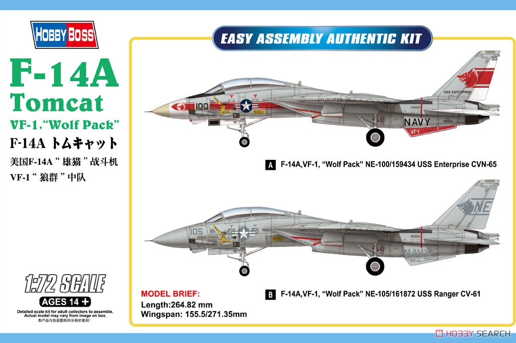 F-14A Tomcat VF-1 `Wolf Pack` (Plastic model) Package1