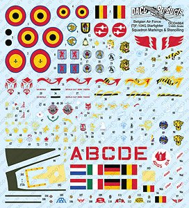 Belgian Air Force (T) F-104G Starfighter Squadron Markings & Stencilling (Decal)