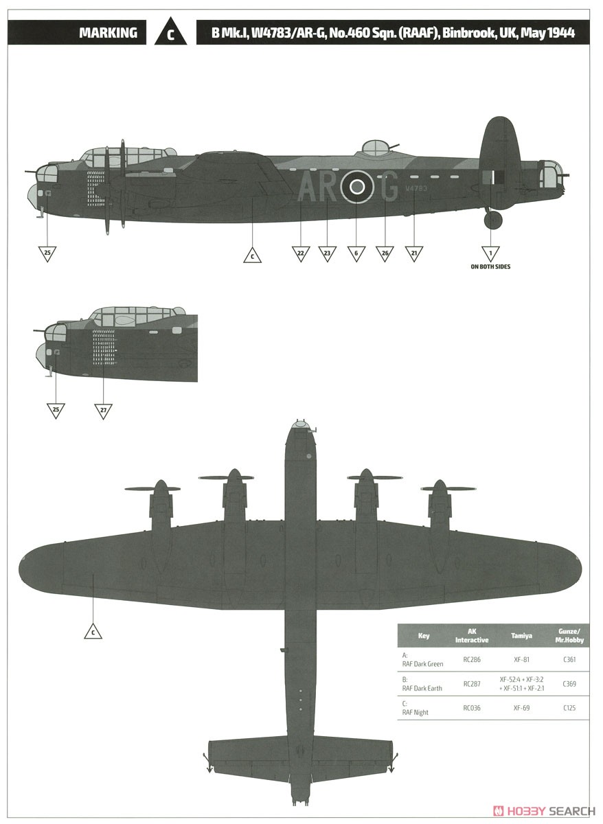 アブロ ランカスター B MK.I (プラモデル) 塗装7