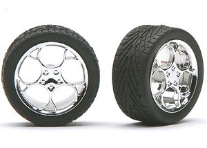 `Swirl Star` Rims w/Tire Chrome (Set of 4) (Accessory)