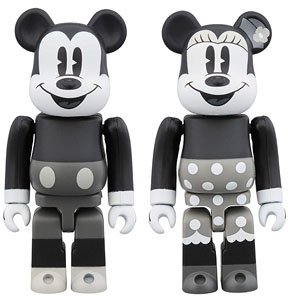 Be@rbrick Mickey Mouse & Minnie Mouse (B&W Ver.) 2Pack (Completed)