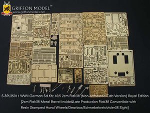 Photo-Etched Parts for WWII German Sd.Kfz.10/5 2cm Flak38 (Nonj-Armoured Cab Version) Royal Edition (Plastic model)