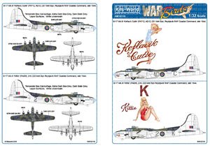 WW.II イギリス空軍 B-17 Mk.III `Keflavic Cutie` & `Kittie` ノーズアート機デカール (デカール)
