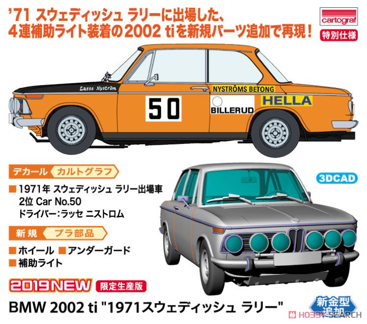 BMW 2002ti `1971 スウェディッシュ ラリー` (プラモデル) その他の画像3