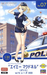 Egg Girls Collection No.07 `Amy McDonnell`(Police) w/Egg Plane Hughes 300 (Plastic model)