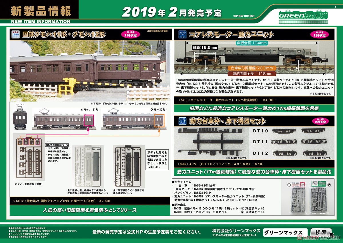 【 8506 】 動力台車枠・床下機器セット A-22 (DT10/11/12＋4316M) (1両分入) (鉄道模型) その他の画像1