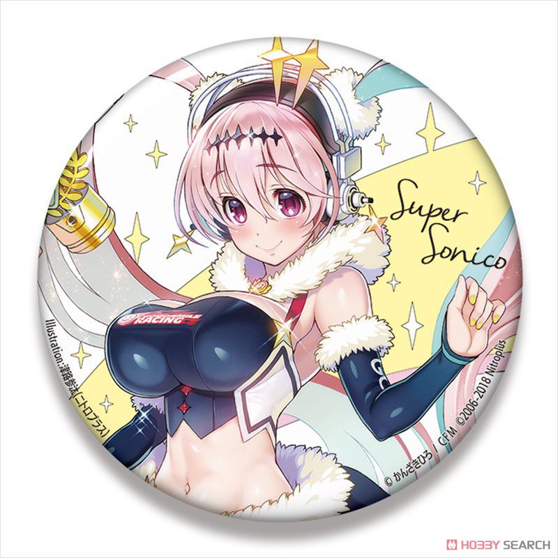 Hatsune Miku Racing Ver. 2018 Big Can Badge Super Sonico Collaboration Ver.2 (Anime Toy) Item picture1