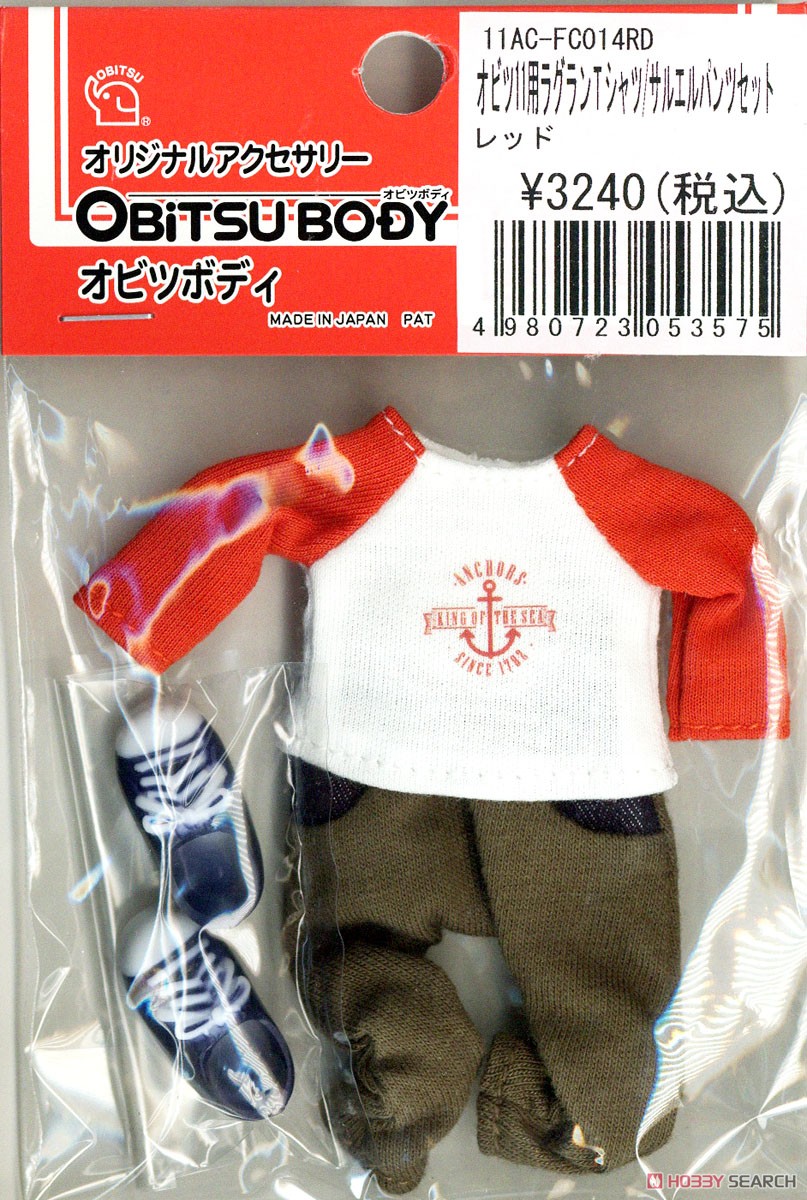 Raglan T-shirt / Sarouel Pants set for 11cm Body (Red) (Fashion Doll) Item picture1