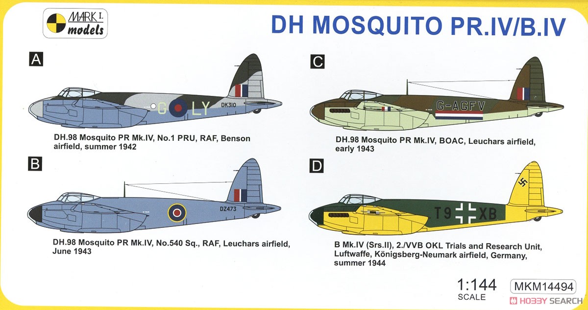 D.H. Mosquito PR.IV/B.IV `Special Liveries` (Plastic model) Color1