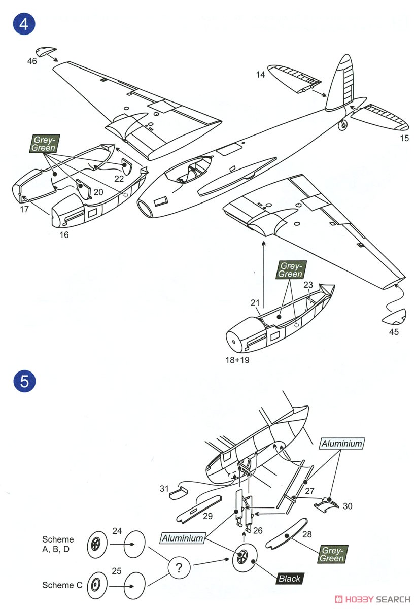 D.H. Mosquito PR.IV/B.IV `Special Liveries` (Plastic model) Assembly guide2