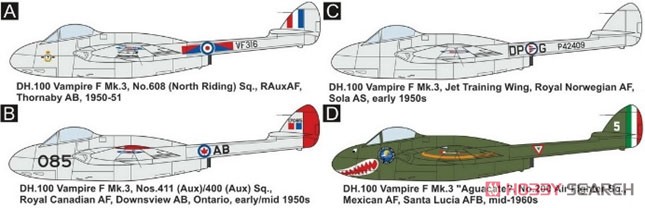 D.H.バンパイア F.3 `ジェット戦闘機` (2機入り) (プラモデル) 塗装1