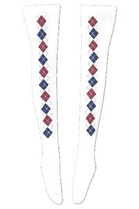 PNS2 Argyle Knee-Socks (White) (Fashion Doll)