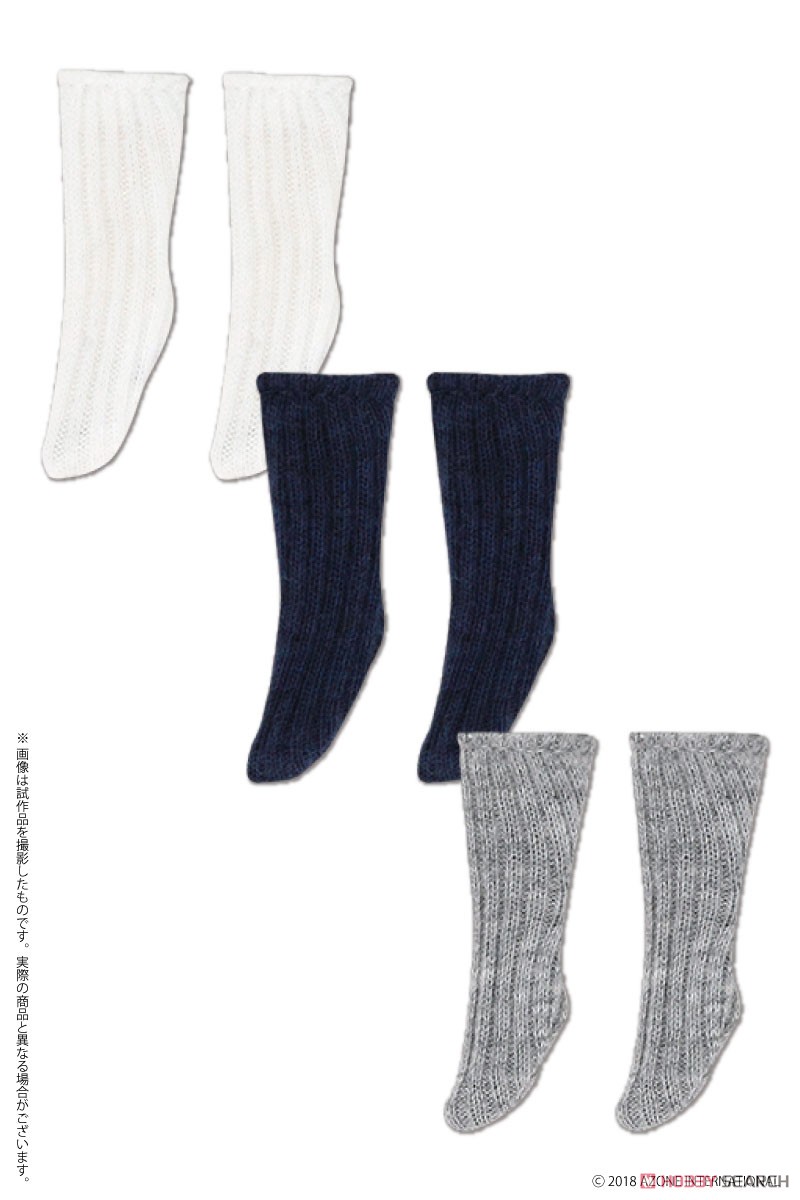 PNS Crew Socks Set (White/Navy/Gray) (Fashion Doll) Item picture1