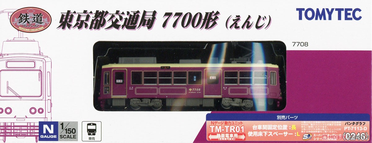 鉄道コレクション 東京都交通局 7700形 (えんじ) (鉄道模型) パッケージ1