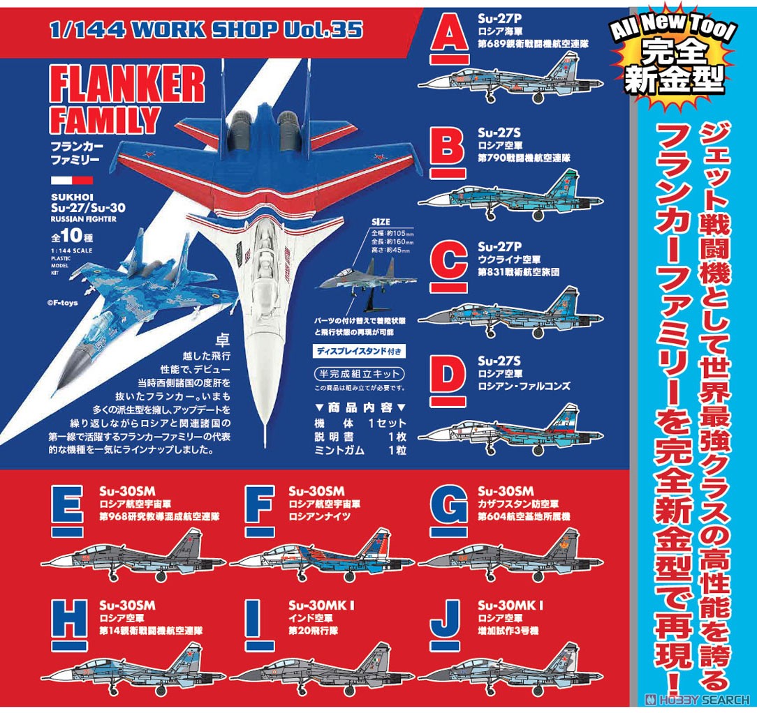 スホーイ Su-27/Su-30 フランカーファミリー BOX (10個セット) (プラモデル) その他の画像1