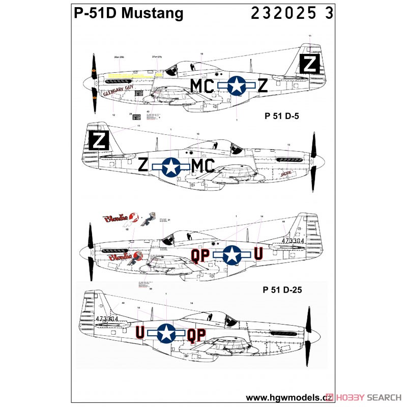 P-51D/K マスタング マーキング＋ データーステンシルデカール (デカール) その他の画像3