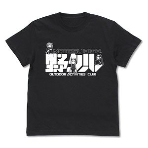 ゆるキャン△ 野クルTシャツ BLACK S (キャラクターグッズ)